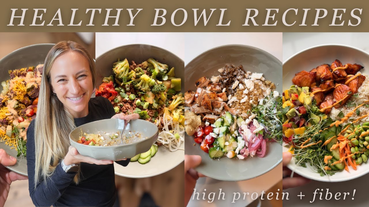a week of dinners (healthy bowl edition)! high protein + fiber meals