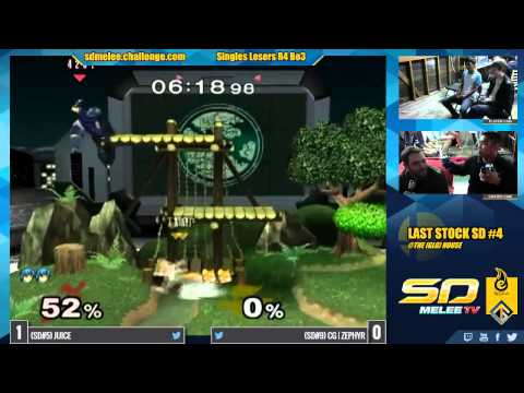 Last Stock SD #4 - Juice (Marth) vs CG | Zephyr (Fox) SSBM Losers R4 - Melee