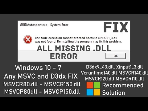 How to Fix All Missing .DLL file Error in Windows 10, 8.1, 8, 7 | MSVCR & MSVCP 150 140 120 110