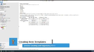 Download the video "Creating and Organizing Items: Creating Item templates"