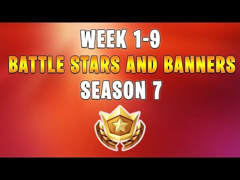 Fortnite Season 7 - ALL SECRET BATTLE STARS Week 1 - 9