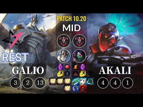 JT Rest Galio vs Akali Mid - KR Patch 10.20