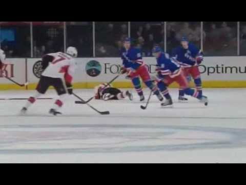 Wojtek Wolski's Hit On Daniel Alfredsson (October 29 2011)
