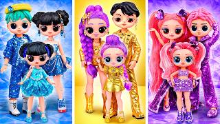Golden, Diamond &amp; Ruby Huntrix Doll Family on a Plane! DIYs for L.O.L. Dolls