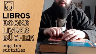 🎧 ASMR 📋📚 Talking about books and my to read list  [deep raspy male voice & tapping sounds]