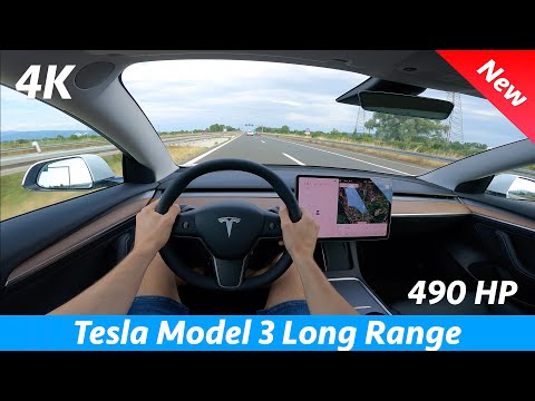 Tesla Model 3 Long Range 2021 Refresh - POV test drive in 4K | Dual Motor 490 HP, Acceleration 0-100