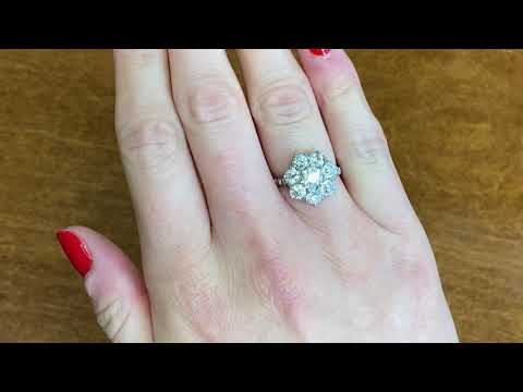 2.90ct Old European Cut Floral Cluster Ring - Norfork Ring - Hand Video
