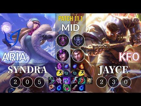 CGA Aria Syndra vs kfo Jayce Mid - KR Patch 11.1