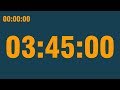 3 hour 45 minute timer (with end alarm, time elapsed and progress bar)
