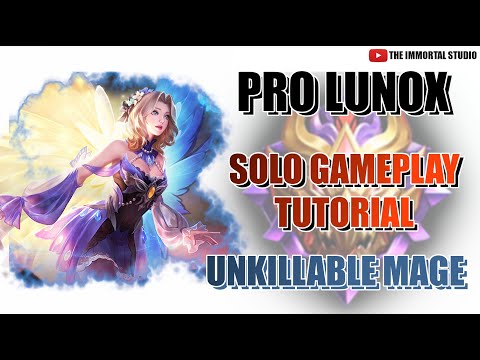 LUNOX SOLO GAMEPLAY TUTORIAL| UNKILLABLE MAGE| EPIC SKIN GIVE AWAY|MLBB