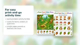 Forest Look And Find Pages | Look and Find Worksheets | Printable PDF | Etsy | 11