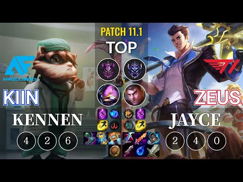 AF Kiin Kennen vs T1 Zeus Jayce Top - KR Patch 11.1