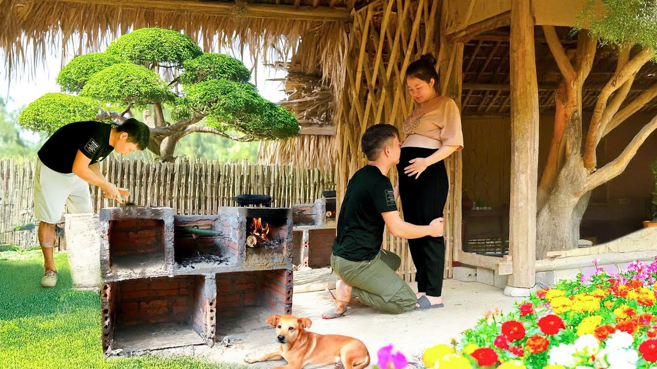 Build a warm stove, Take care of pigs every day, Đào's Building Life | Đào New Life