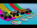 7 MONSTER TRUCK VS Policemen And McQueen In BeamNG Drive