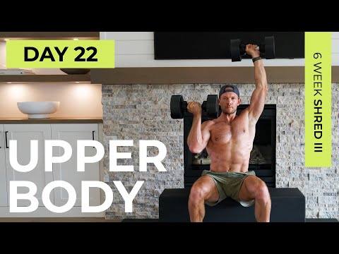 Day 22: 30 Min Dumbbell UPPER BODY WORKOUT [Pyramid Sets] // 6WS3