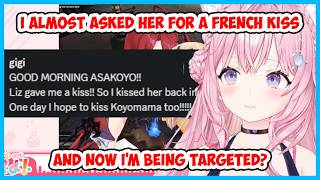 Koyori almost asked her daughter for a French kiss