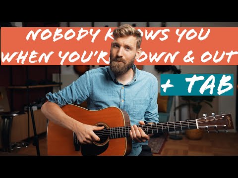 Blues Standard - When You're Down & Out | Guitar finger picking lesson