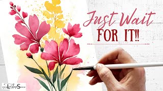 You Won’t See This Coming! 😬 Craziest Thing Happened with this EASY Loose Watercolor Flower Painting