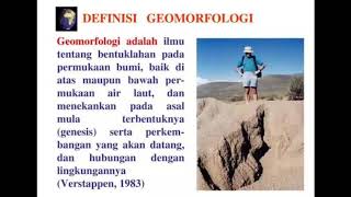 preview picture of video 'Pengertian Geomorfologi Menurut Para Ahli'