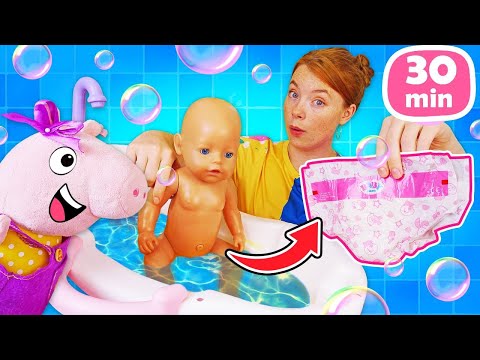 Tolle Puppen Spiele. Peppa, Irene und Baby Born. Videosammlung für Kinder