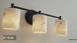 1_Watch A Video About the 360 Lighting Stoker Black and Faux Marble 3 Light Bath Light