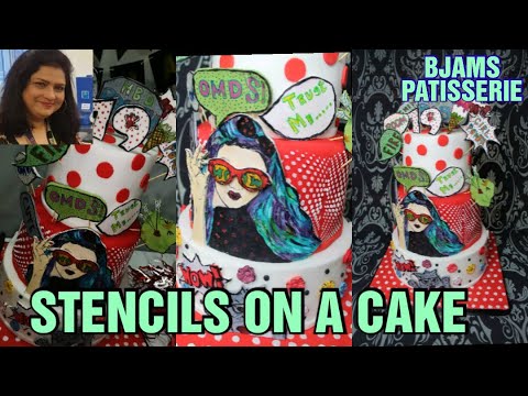 HOW TO USE STENCILS ON A CAKE|BJAMS PATISSERIE WITH SADIA IQBAL | with English Subtitles