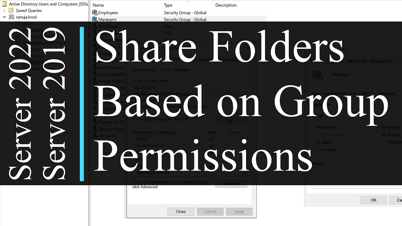 How to share folders based on Group Permissions - Active Directory (AD) | Windows Server 2022 / 2019