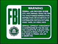Green FBI Warnings 1991 And Gold Walt Disney Home Video Logo Blue Background
