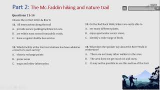 IELTS listening actual test Part 2: The Mc.Fadden hiking and nature trail (answer+ transcript)