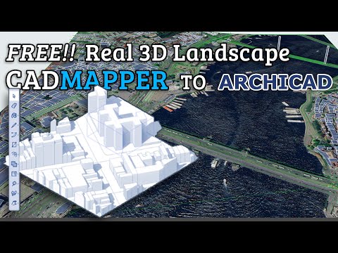 Free Real 3D Landscape with Buildings  in ARCHICAD using CADMAPPER