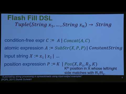 NAMPI v2 - Sumit Gulwani - Programming by Examples: Logical Reasoning meets Machine Learning