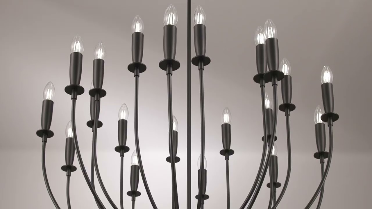 Video 1 Watch A Video About the Possini Euro Lloyd Black 20 Light Modern Chandelier