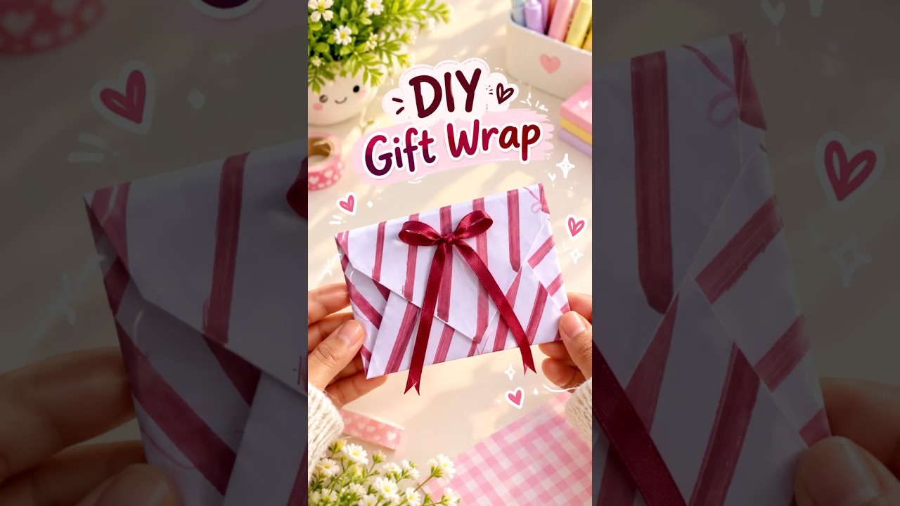 DIY Gift Wrap 🎁💗 |paper craft| Paper Gift Wrapping Idea|It’s me Hana#papercraft#giftwrap#Shorts