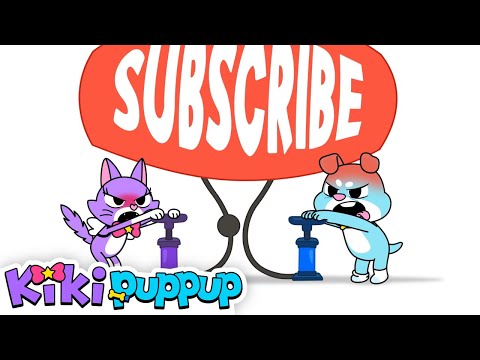 Let's Pop the SUBSCRIBE balloon!🎈| Subscribe and Watch New Videos! | Kikipuppup Nursery Rhymes