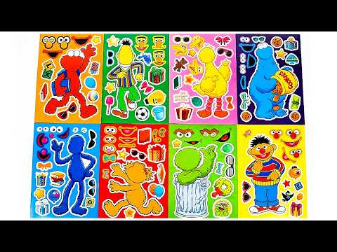 Sesame Street Stickers! DIY Make a Face Stickers with  Elmo And Friends | Learn & Play for Kids