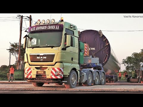 Giannakos cranes & special transports - Vestas wind turbine tower transportation [4K]