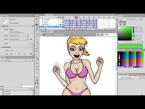 How to Animate a Bouncing Bikini Girl