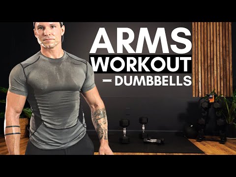 INTENSE ARMS WORKOUT with DUMBBELLS | SHOULDERS, BICEPS & TRICEPS (Build Muscle at Home)