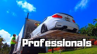 Auto Transporting EXPENSIVE SUPERCARS With Volvo Semi Enclosed Car Hauler/Traile