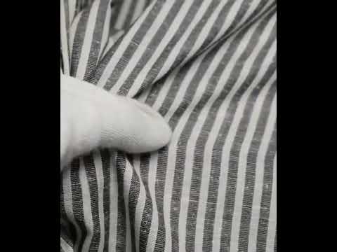 Stripe Black Matka Silk & Cotton Blend 105 GSM Handwoven Fabric — video