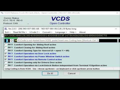 Programming BCM: Power Locks and Windows, Sunroof /  JMK
