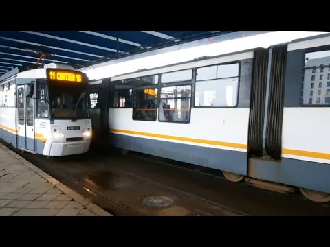 Tramvaiul V3A-2010-CA #273(linia 11) sosind în stația Pod Grozăvești
