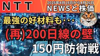 【NTT】最強AIニュース連発も「200日線の壁」で大反落！全指標真っ赤の緊急事態、150円防衛ラインは守れるか徹底考察