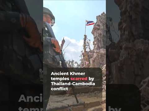 Ancient Khmer temples scarred by Thailand-Cambodia conflict | #ajshorts