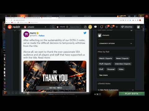"Damn, that's huge" - Gorgc reacts to Fnatic temporarily withdrawing from Dota 2
