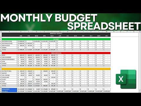 How to Make a Monthly Budget Excel Spreadsheet | Cashflow, Income, Fixed and Variable Expenses