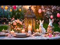 Easter Jazz Music 24/7 🐇 Easter Lunch In a Serene Spring Garden - Cozy Jazz at Coffee Shop Ambience