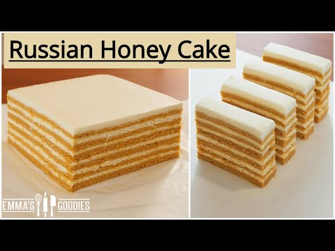 Medovik RUSSIAN HONEY CAKE Recipe ( медового торта ) Video