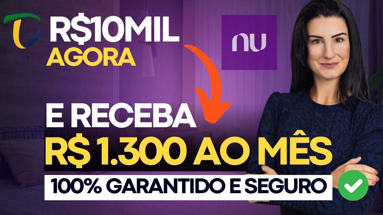 RECEBA R$1.300 TODOS OS MESES investindo apenas R$10.500 HOJE! TESOURO RENDA + pagando muito!!!
