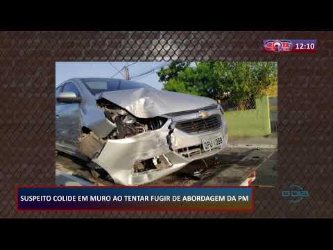 Suspeito colide carro contra muro ao fugir da PM na zona sudeste 07 10 2020